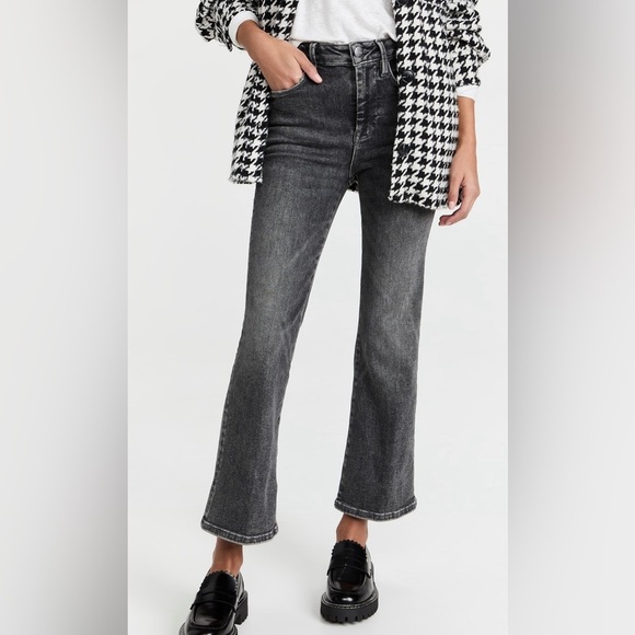 Frame Le One Crop Mini Boot Gray Faded Stretch Casual Denim Pants size 1 - Picture 1 of 16